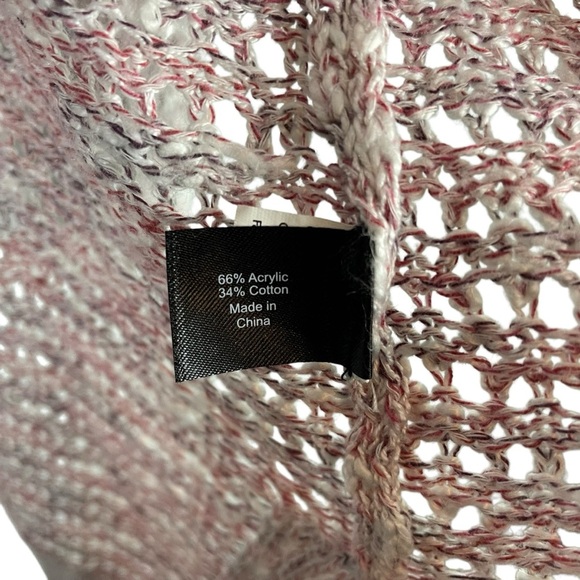 Lane Bryant Pink & White Marled Open Knit Long Cardigan Sweater Size 18/20 - Picture 4 of 5